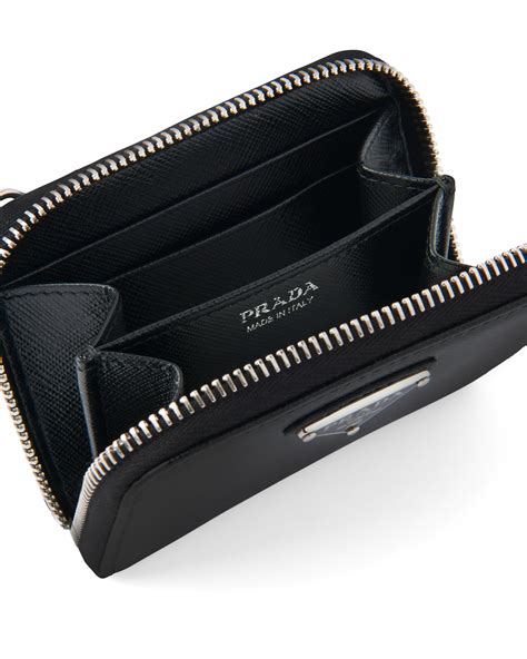 prada clip card case|Prada saffiano leather card case.